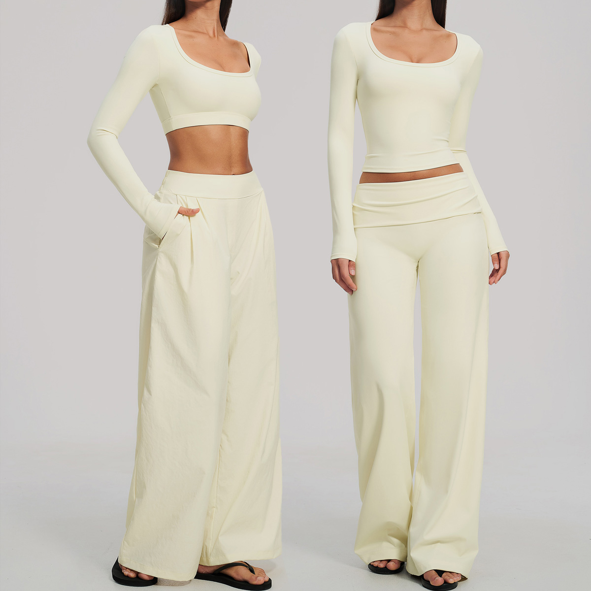 Compression Long Pant - Set Olahraga 2Pcs Wanita, Atasan Fitness