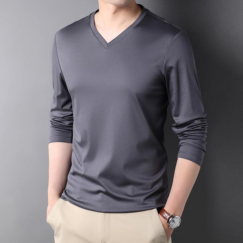 Bergaya 2023 V-Neck lengan pan - Undershirt Crew Neck ulasan dan harga